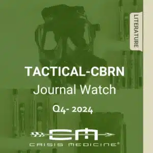 Tactical CBRN Journal Watch, cover for Q4 2024 showing a gas mask and auto injectors in the background